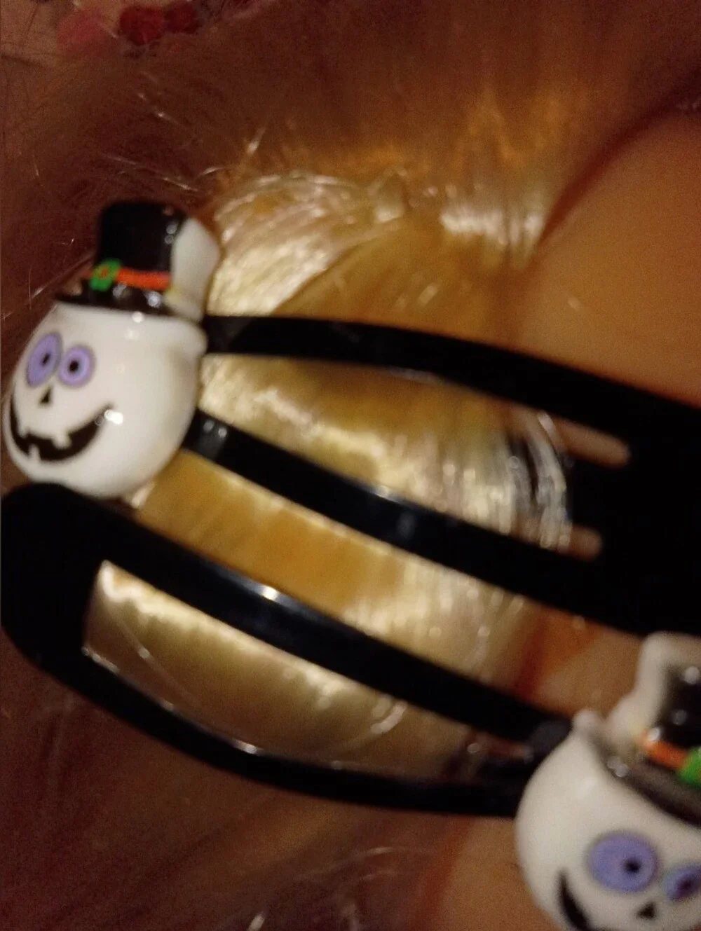 Kids Black Halloween Skull Snap Hair Clips